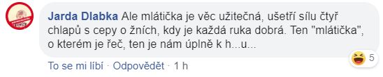 Jarda Dlabka komentující status Miroslava Kalouska